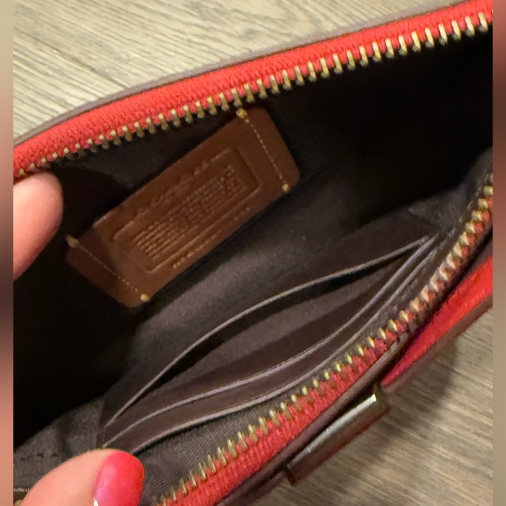 Coach Signature Canvas Dreamer Wristlet with Red Leather Trim. EUC - Picture 10 of 10